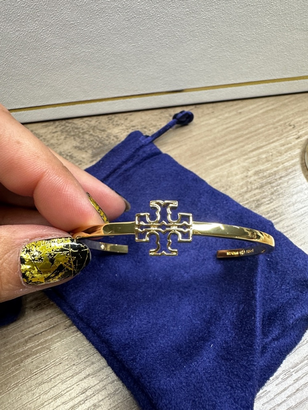 Tory Burch Britten Cuff gold tone new with dust bag